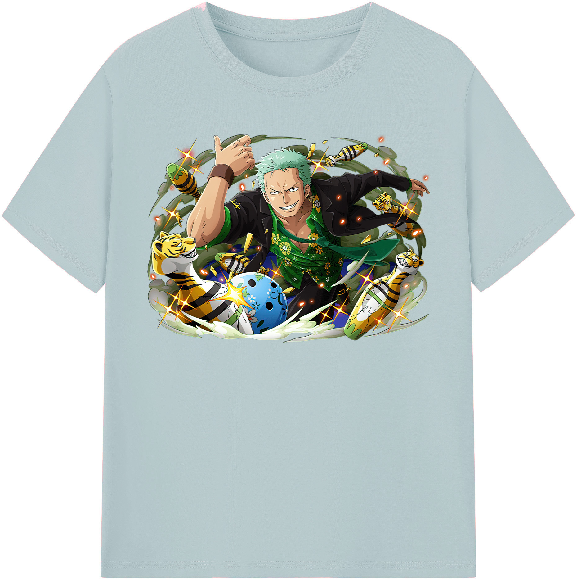ワンピース ロロノア・ゾロ ONE PIECE Roronoa Zoro 綿100％半袖Tシャツ（フロントプリント）